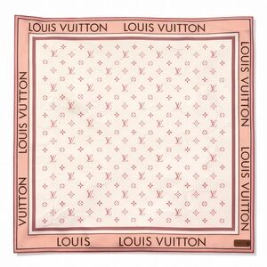 LOUIS VUlTTON luxury vibes pink white monogram silky scarf 35x35‼️LAST ONE LEFT